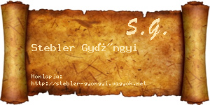 Stebler Gyöngyi névjegykártya