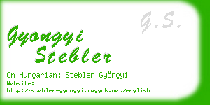gyongyi stebler business card