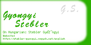 gyongyi stebler business card